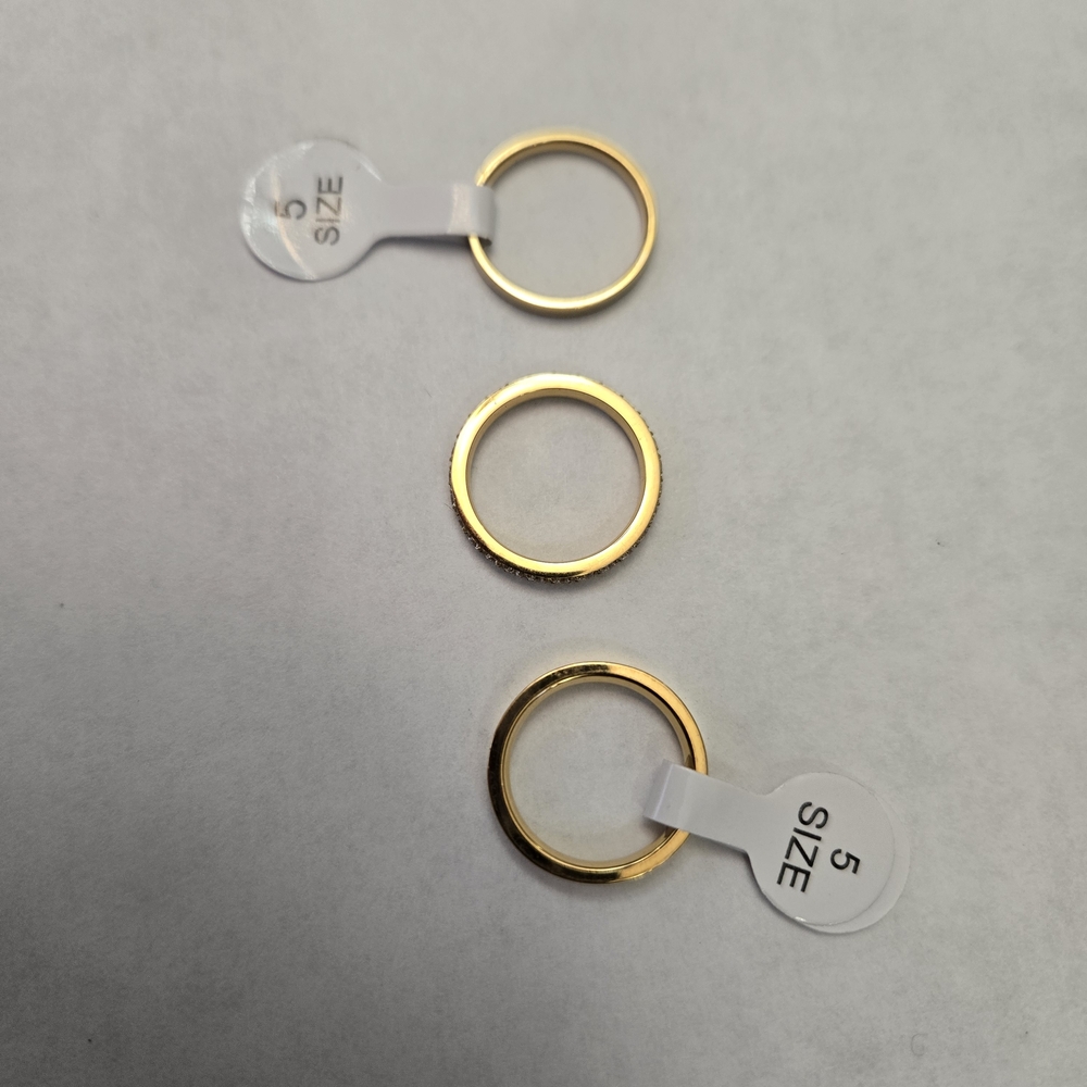 14kt Gold Plated Set Of 3 Eternity Bands - Picture 5 of 7